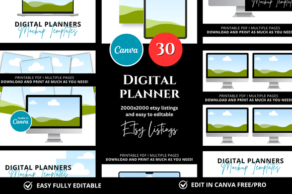 Download 30 Digital Planner Etsy Mockup - Premium Resources