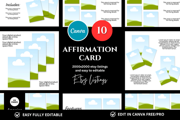 Download 10 Affirmation Card Etsy Mockup - Premium Bundle