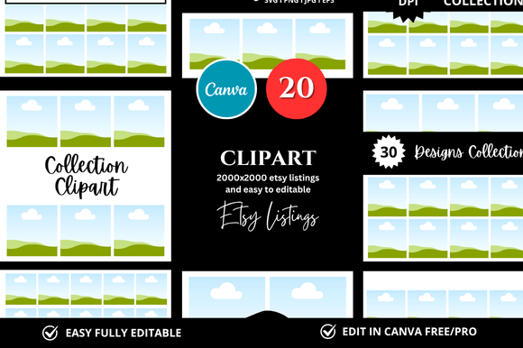 Download 20 Clipart Etsy Mockup - Premium Bundle